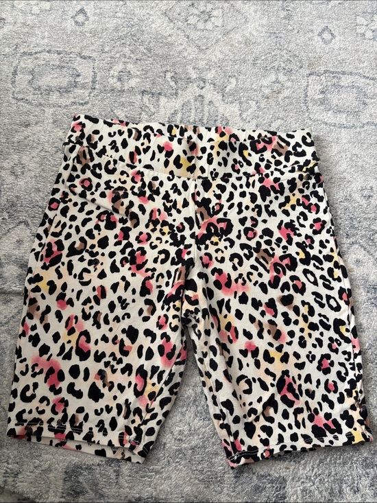 torrid Pants - torrid White Leopard Print Bike Shorts with Pink & Yellow Accents